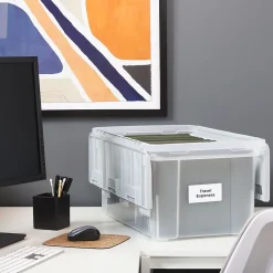 Staples Wing Lid File Totes, Letter Size, Clear (140166/139585) Sale