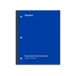 Staples Wireless 1-Subject Notebook, 8.5" x 11", Graph Ruled, 80 Sheets, (ST58382) Blue Clearance