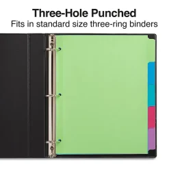 Staples Write-On Dividers, 5-Tab, Assorted Colors (13512/23180) Sale