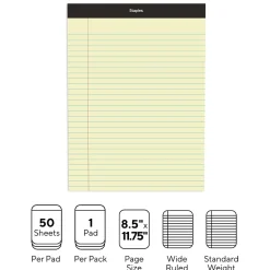 Staples Writing Pad, 8.5