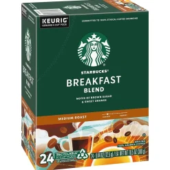 Keurig K-Cups<Starbucks Breakfast Blend Coffee Keurig® K-Cup® Pods, Medium Roast, 24/Box (SBK18995)
