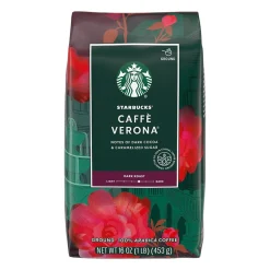 Coffee<Starbucks Caffè Verona Ground Coffee, Dark Roast, 16 oz. Bag (11018131)