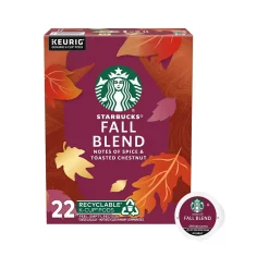 Keurig K-Cups<Starbucks Fall Blend Coffee Keurig K-Cup Pods, Medium Roast, 22/Box (12581318)