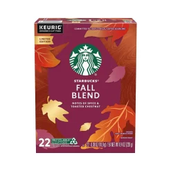 Keurig K-Cups<Starbucks Fall Blend Coffee Keurig K-Cup Pods, Medium Roast, 22/Box (12581318)