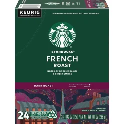 Keurig K-Cups<Starbucks French Roast Coffee Keurig® K-Cup® Pods, Dark Roast, 24/Box (SBK18996)