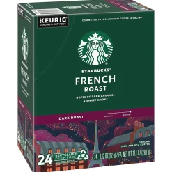 Keurig K-Cups<Starbucks French Roast Coffee Keurig® K-Cup® Pods, Dark Roast, 24/Box (SBK18996)