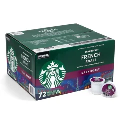 Coffee<Starbucks French Roast K-Cup Pods, Dark Roast, 72/Box (220-02159)