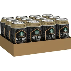 Coffee<Starbucks Nitro Vanilla Sweet Cream Cold Brew Coffee, 9.6 fl. oz., 12/Carton (19290)