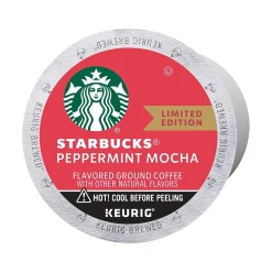 Keurig K-Cups<Starbucks Peppermint Mocha Coffee Keurig K-Cup Pods, Light Roast, 22/Box (12437832)
