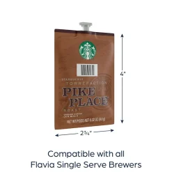 Keurig K-Cups<Starbucks Pike Place Coffee Flavia Freshpack, Medium Roast, 80/Carton (MDR01038)