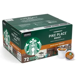 Coffee<Starbucks Pike Place K-Cup Pods, Medium Roast, 72/Box (220-02158)