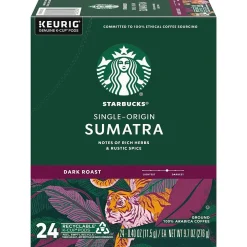 Keurig K-Cups<Starbucks Sumatra Coffee Keurig® K-Cup® Pods, Dark Roast, 24/Box (SBK22964)