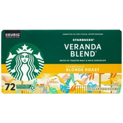 Coffee<Starbucks Veranda Blend K-Cup Pods, Light Roast, 72/Box (220-02161)