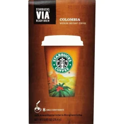 Coffee<Starbucks VIA Instant Colombia Coffee, 0.12 oz, 8/Box (11009529)