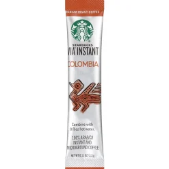 Coffee<Starbucks VIA Instant Colombia Coffee, 0.12 oz, 8/Box (11009529)