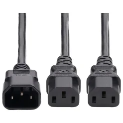 Power Cables<StarTech 6' C14 to C13/C13 Power Cable, Male to Female/Female, Black (8723-8600-POWER-CORD)