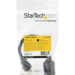 Extension Cords<StarTech 1 ft. Power Adapter Cord, 1-Outlet, 12 AWG, Black (PAC520PLR1)