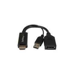 Ethernet Cables<StarTech 8.7" HDMI Male to DisplayPort Female Converter with 4K Support, Black