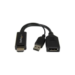 Ethernet Cables<StarTech 8.7" HDMI Male to DisplayPort Female Converter with 4K Support, Black