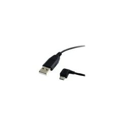 Power Cables<StarTech 6' Left Angle USB A To USB Micro B USB Cable, Black (UUSBHAUB6LA)