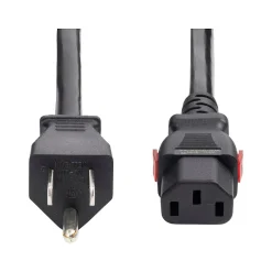 Power Cables<StarTech 12' NEMA 5-15P to Locking C13 Power Cable, Male to Female, Black (27LC-4B00-POWER-CORD)