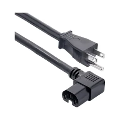 Power Cables<StarTech 8' NEMA 5-15P to Right Angle C15 Power Cable, Male to Female, Black (PXT515C158RA)