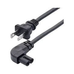 Power Cables<StarTech 3' NEMA 1-15P to Right Angle C7 Power Cable, Black (PXT101NB-STRA-3F)