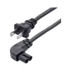 Power Cables<StarTech 10' NEMA 1-15P to Right Angle C7 Laptop Power Cord, Black (PXT101NB-STRA-10F)