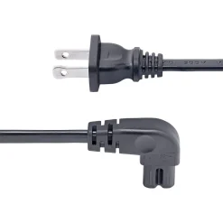 Power Cables<StarTech 10' NEMA 1-15P to Right Angle C7 Laptop Power Cord, Black (PXT101NB-STRA-10F)