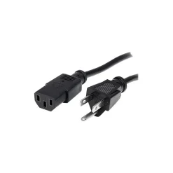 Power Cables<StarTech ® 12' NEMA5-15P To IEC 60320 C13 Standard Computer Power Cord, Black