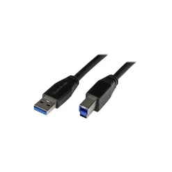 Usb Cables<StarTech 16.4' USB 3.0 A to USB 3.0 B Male to Male Cable, Black (USB3SAB5M)