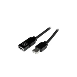 Usb Cables<StarTech 49.2' USB 2.0 Active Extension Cable, Black
