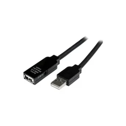 Usb Cables<StarTech 32.81' USB 2.0 M/F Active Extension Cable, Black