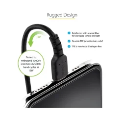 Usb Cables<StarTech 20" USB-A to Lightning Cable, Male to Male, Black (RUSB2ALT50CMBC)