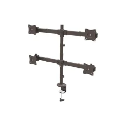 StarTech Desk Mount Quad Monitor Arm, Articulating Adjustable, Up to 27", Gray/Black (ARMQUAD)* Monitor Mounts & Stands