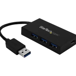 Usb Hubs<StarTech 4-Port USB 3.0 Hub, Black (HB30A3A1CFB)