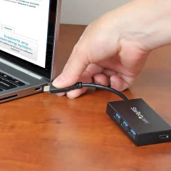Usb Hubs<StarTech 4-Port USB-C Hub, Black (HB30C3A1CFB)