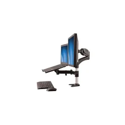 StarTech Single-Monitor Arm - Laptop Tray - One-Touch Height Adjustment Adjustable Monitor Mount, Up to 27", Black (ARMUNONB)* Monitor Mounts & Stands