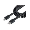 StarTech USB-C to Lightning MFi Certified Coiled iPhone Charger Cable, 3 ft., Black (RUSB2CLT1MBC)