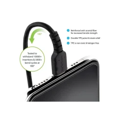 StarTech USB-C to Lightning MFi Certified Coiled iPhone Charger Cable, 3 ft., Black (RUSB2CLT1MBC)