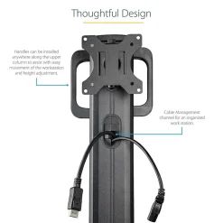 StarTech .com Adjustable Mobile Workstation Cart with Monitor Mount, 50.4