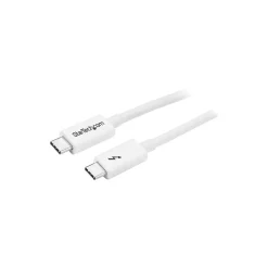 Usb Cables<StarTech .com 2m Thunderbolt 3 Cable, 20Gbps, White, Thunderbolt / USB-C / DisplayPort Compatible, Thunderbolt 3 USB-C Cable