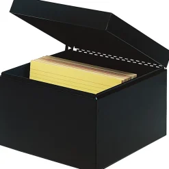 Best Metal File Box, 900 Card Capacity, Black, 5" x 8" Index Cards