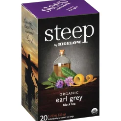 Tea<Bigelow Steep by Organic Earl Grey Black Tea, 20 Tea Bags/Box (RCB17700)