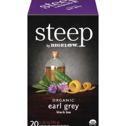 Tea<Bigelow Steep by Organic Earl Grey Black Tea, 20 Tea Bags/Box (RCB17700)