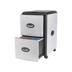 Clearance Deluxe 2-Drawer Mobile Vertical File Cabinet, Letter Size, Lockable, 23"H x 15"W x 19"D, Metal (61352U01C) File Cabinets