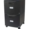 Sale 2-Drawer Mobile Vertical File Cabinet, Letter Size, Lockable, 18.25"H x 14.75"W x 26"D, Black (STX61312U01C) File Cabinets