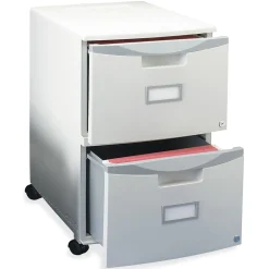 Discount 2-Drawer Mobile Vertical File Cabinet, Letter/Legal Size, Lockable, 26"H x 14.75"W x 18.25"D, Gray (61301B01C) File Cabinets