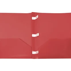 Storex 2-Pocket Poly Folder with Plastic Prongs, Red (50314U18C) Clearance