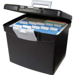 Storex Portable File Storage Box, Letter, Black (STX61502U01C) Sale